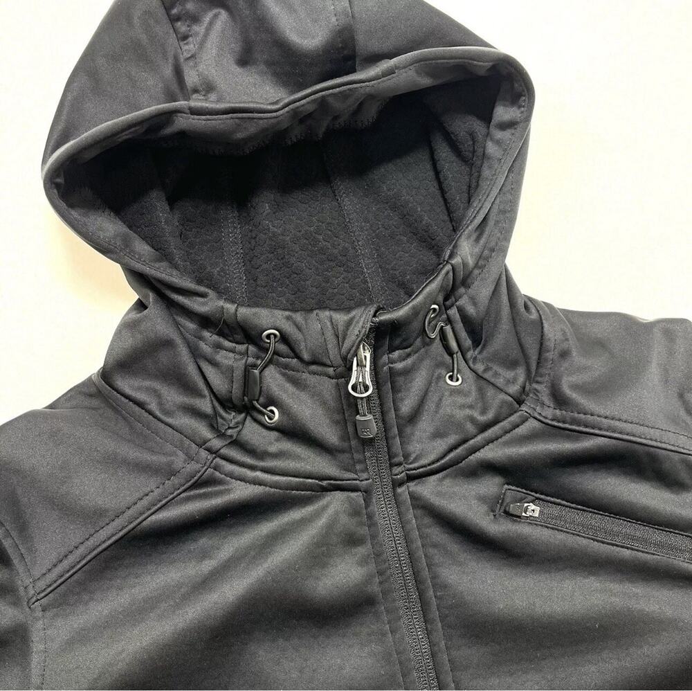 Womens Avalanche Lightweight Winter Jacket Black Zip Up Cinch Hood & Waist Sz. L